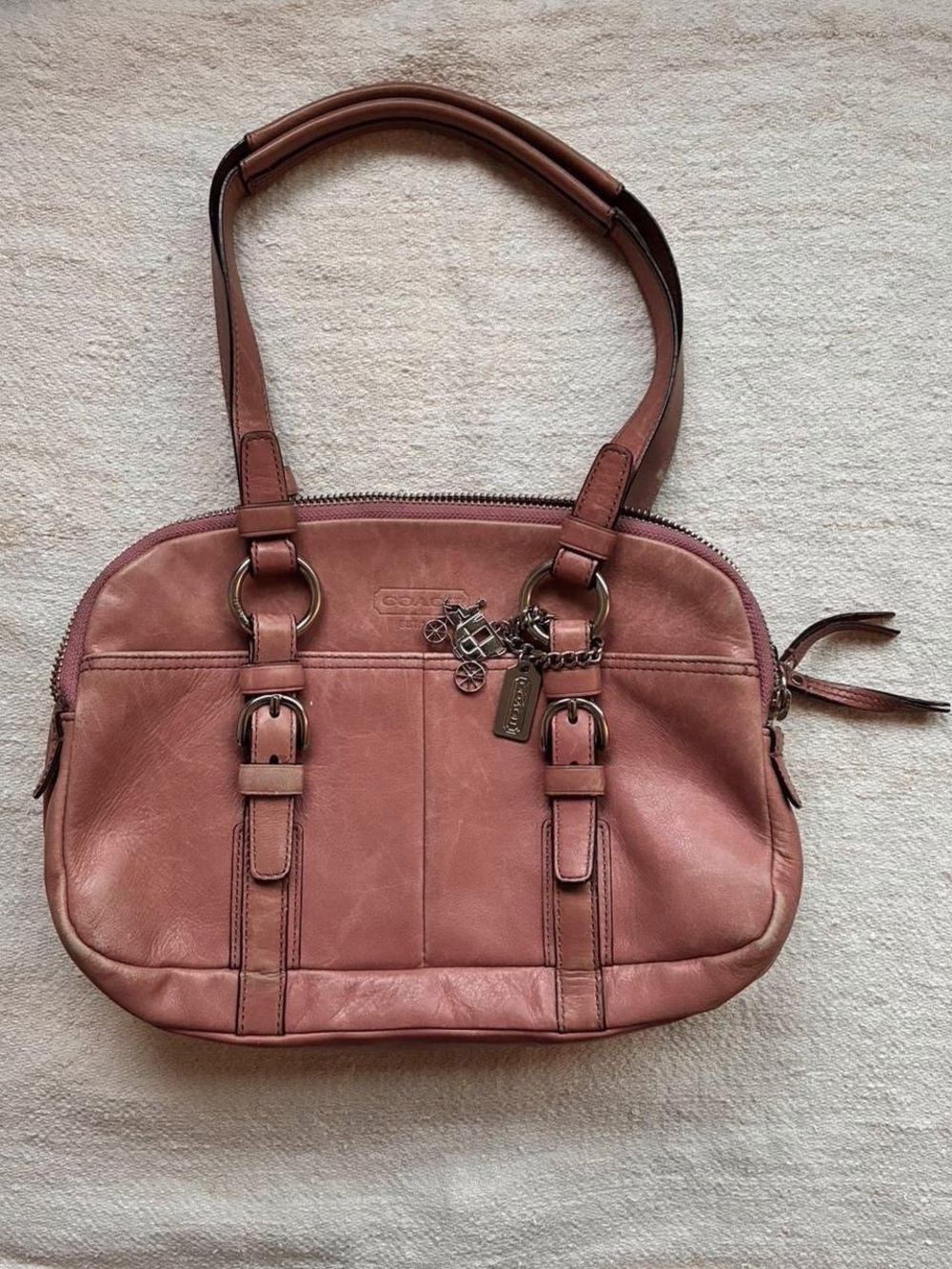 Coach Pink Leather Shoulder Bag